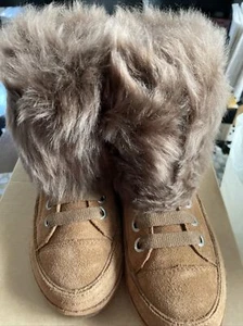 UGG Antoine Fell Schiefer Wildleder Lammfell Manschette Booties Stiefel Schuhe Größe US 5 - Bild 1 von 4