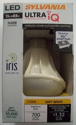 Sylvania Smart LED 65W/11W BR30 Soft White 2700K - Iris Ultra iQ - Combo Ship - Image 1 of 2