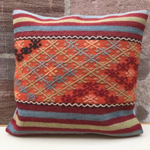 Kelim Kissenhülle 50x50 cm handgewebt Sitzkissen vintage Boho Teppich Kilim - Bild 1 von 6