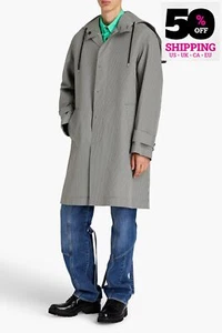 PVP€1845 KENZO Mackintosh Abrigo Talla M Patrón Guinga Cordón Hecho en Francia - Imagen 1 de 7