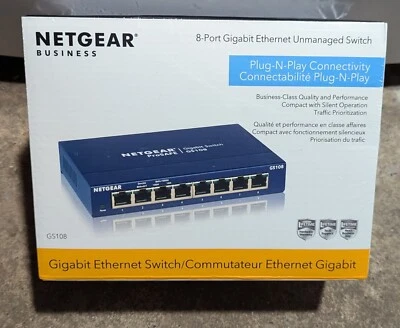 Net Gear 8 Port Gigabit Ethernet Unmanaged Switch  - Image 1 of 2