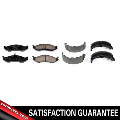 Front Ceramic Brake Pads & Rear Brake Shoes For 1990 - 1999 2000 Jeep Wrangler - Image 1 of 4