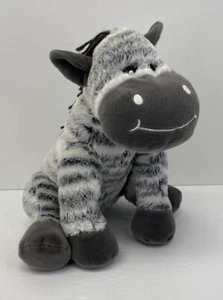 Koala Baby Zebra Soft Plush 10" Gray White Stripe Yarn Mane Stuffed Toy - NWT - Picture 1 of 7
