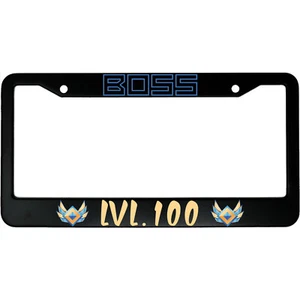 Boss Level 100 Gaming Aluminum Car License Plate Frame - Picture 1 of 6