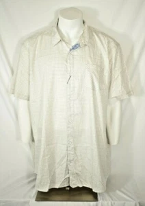 Cypress Club Mens 2XL Beige Checkered 100% Cotton Short Sleeve Shirt - Picture 1 of 7
