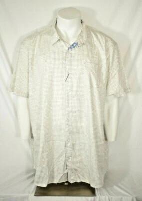 Cypress Club Mens 2XL Beige Checkered 100% Cotton Short Sleeve Shirt - Image 1 of 4