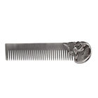 (Silver)Pocket Beard Comb Zinc Alloy Skull Pattern Hair Styling Mustache QUU