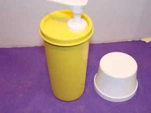 Tupperware Yellow Mustard Pump/Dispenser #718- 7 1/2" with Cap - Picture 1 of 3