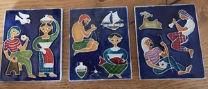 "Vintage Set mit drei Kreationen Luciano dekorative Fliesen, 5"" x 4" - Bild 1 von 4