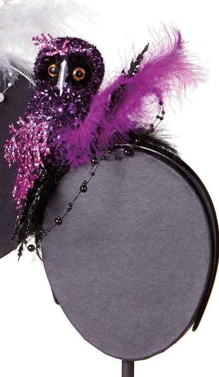 BÚHO Plumas Púrpura Fiesta CADEMA Sombrero Festivo Divertido Moda Acento NUEVO Halloween Foto 1 de 1