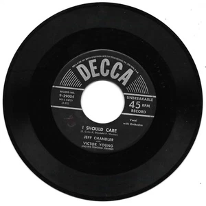 Jeff Chandler: "I Should Care" / "More than Anyone" - VG rare '54 - plays nicely - Picture 1 of 2