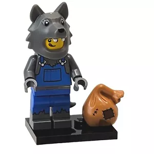 Costume da lupo minifigure da collezione LEGO® Series 23 Col23-8 con borsa e supporto NUOVO - Foto 1 di 4
