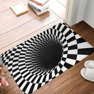 3d Effect Carpet Vortex Optical Illusion Floor Area Rug Abstract Geometric Mat - Picture 1 of 5
