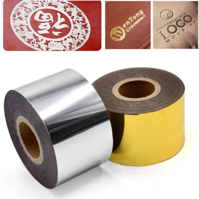 Papel de estampado en caliente dorado + plateado de 4 cm 1,5" x 400 pies para máquina de bronceado de cuero Foto 1 de 4