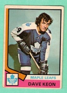 (1) DAVE KEON 1974-75 O-PEE-CHEE # 151 MAPLE LEAFS CREASED CARD (I3243)