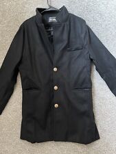 Flex Supply Men’s 3-Button Black Collared Overcoat Jacket Size Medium