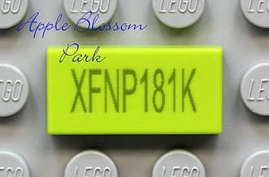NEW Lego x1 Truck Car LICENSE PLATE 1x2 PRINTED GREEN MINIFIG TILE Numbers Vary - Picture 1 of 3