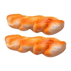  2 Pcs Realistic Fake Food Artificial Bread for Display Kitchen Decor - Picture 1 of 12