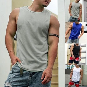 Men Thin Tank Top Casual Sleeveless Tops Quick Dry Tank T Shirt Vest Top M-3XL - Picture 1 of 17