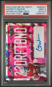 2022 Leaf Metal Draft Bound Pink Crystal Garrett Wilson /10 PSA 9 MINT AUTO 9 - Picture 1 of 2