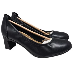 NUEVO Clarks 9 Neiley Perla Cuero Negro Tacón Bomba Carrera Profesional Minimalista - Imagen 1 de 4