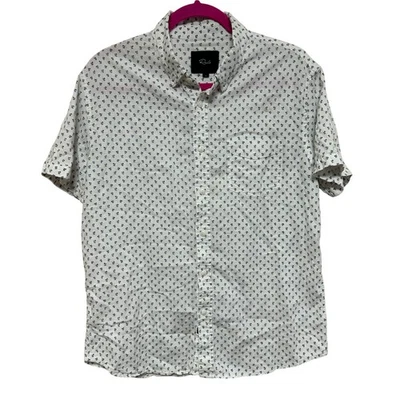 Rails Men's Large Carson Bleu Fleurs White Blue Floral Print Short Sleeve Shirt - Image 1 of 4