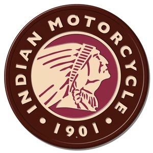Indian Motorcycle Sign  Chief Logo Look Tin Metal Wall Garage Rustic 12' - Picture 1 of 6
