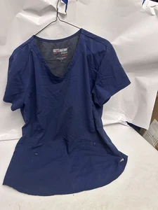 Grey’s Anatomy by Barco Scrub Top Women S V-Neck Pockets Navy Blue - Picture 1 of 4