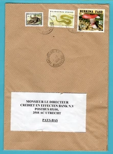 BURKINA FASO R cover with snake and mushroom 1996 Duagadougou to Netherlands - Picture 1 of 2