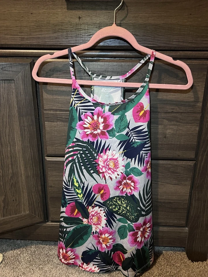 Camiseta sin mangas Old Navy Rosa y Verde Floral Activewear Talla XXL Foto 1 de 4