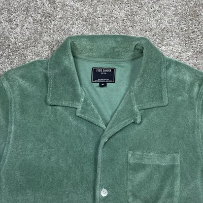 Camisa masculina Todd Snyder média tecido felpudo toalha colarinho acampamento férias de verão retrô - Imagem 1 de 4