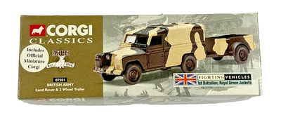 Corgi Classics 07501 Land Rover & 2 Wheel Trailer British Army 1:43 Ltd Ed + Box - Image 1 of 3