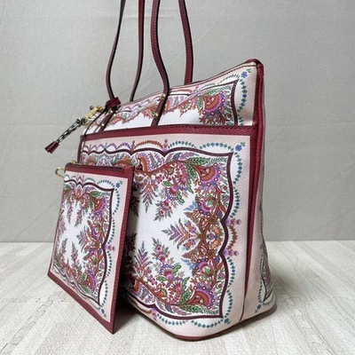 Bolso de Mano ETRO Paisley PVC con Bolsa Tonos de Rojo Alta Calidad De Japón Mujer Foto 1 de 4