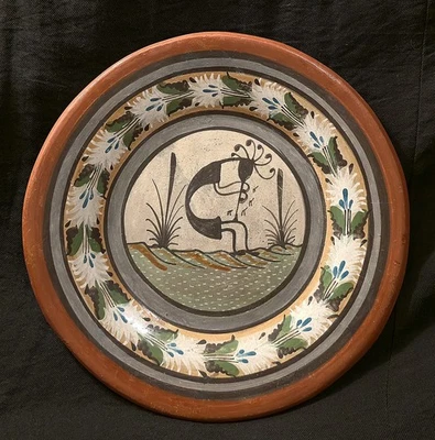 Flautista Tonalá México Kokopelli Plato 8" Arte Popular Jalisco Vintage Años 60-80 Foto 1 de 4