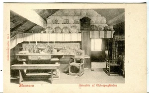Sweden Skansen - Oktorpsgarden Interior old vintage back postcard - Picture 1 of 3