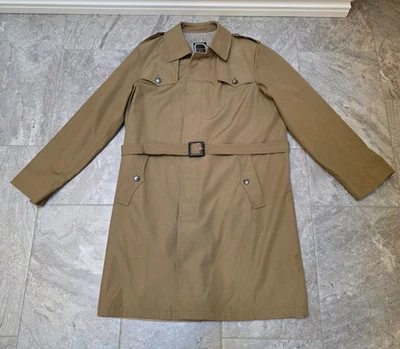 VTG Christian Dior Trench Coat Men 42L Overcoat Long Tan Wool beige vintage  - Image 1 of 4