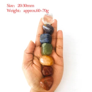 7 Chakra Reiki Healing Crystal Quartz Energy Tumbled Gemstone Chakra Set - Picture 1 of 6