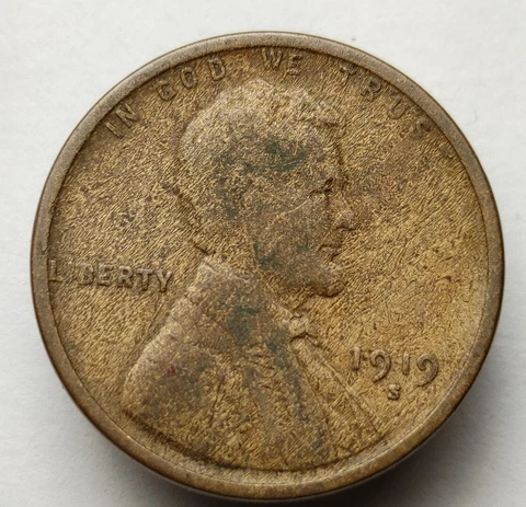 1919s wheat cent woody us penny nice coin #372 Cover