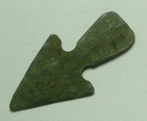 Rare genuine ancient bronze Greek Bilobate tanged arrowhead 3 Cent BC intact - Picture 1 of 8