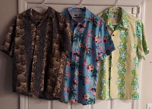 Lote De Colección 3 Camisas Hawaianas Hombre M/L Floral Flamenco No Aloha - Imagen 1 de 22