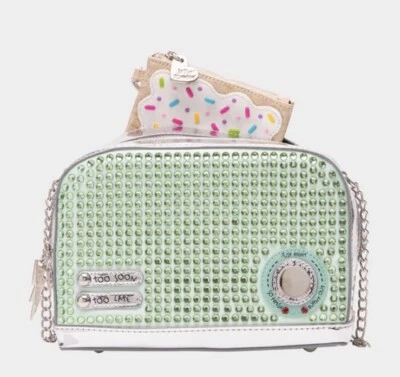 Bolso Bandolera Betsey Johnson Kitsch Get Toasted Nuevo VERDE DIFÍCIL DE ENCONTRAR Foto 1 de 4