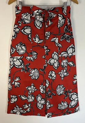 Finders Keepers Skirt Womens Size M Medium Red White Maxi A Line Waist Tie - Image 1 of 4