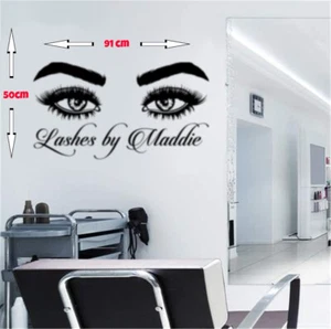 Estensioni ciglia occhi salone di bellezza arte da parete/finestra adesivo/decalcomania - Foto 1 di 4