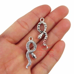 Snake Charms - 5/10/20 Antiqued Silver Plated 35mm Slytherin Pendants SC0022727 - Picture 1 of 2