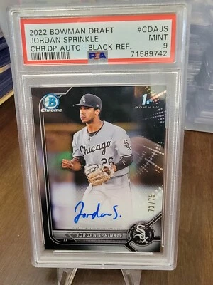 2022 Bowman Draft Jordan Sprinkle Auto Black Refractor /75 PSA 9 - Image 1 of 2