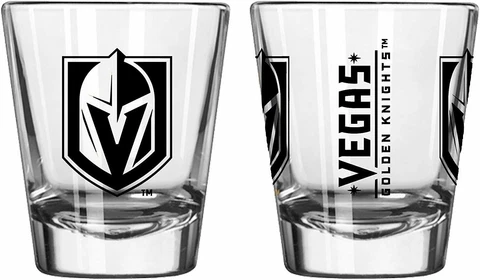 Las Vegas Golden Knights NHL Gameday 2 oz Shot Glass with Team Logo and Name Cover