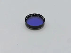 GENUINE AGFA ROLLEIFLEX 28.5MM BLUE N024 PUSH ON FILTER & CASE 1714 - Picture 1 of 2