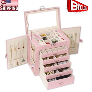 Joyero para Mujer 6 Capas Grande Organizador de Joyas con Espejo para Hogar NUEVO - Imagen 1 de 8