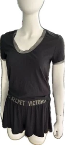 Victoria’s Secret Sleep Pajama Set Top & Bottom Shorts Black Small S NWT - Picture 1 of 4