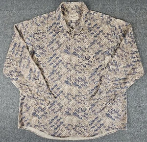 Vtg Woolrich Shirt Mens XL Wolves Bears Moose Print L/S Button Up - Picture 1 of 8
